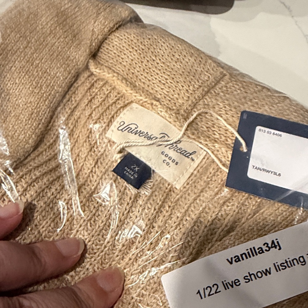 Universal Thread Women's Tan Open-Front Cardigan. 2x - Picture 4 of 6